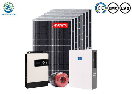 Un buon prezzo. Kit completo per sistema di energia solare domestica da 5KW, kit solari ibridi off-grid in linea