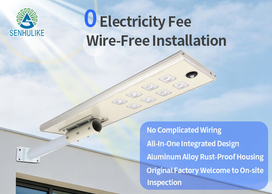 Un bon prix. Tout en un éclairage de rue solaire LED, panneau monocristallin COB LED zéro coût d'électricité, IP65 étanche pour l'ingénierie municipale en ligne