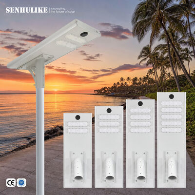 Good price White All-in-One Solar Street Light 2 Modules 100W Aluminum Alloy Microwave Sensor LED Street Lamp for Road Parking Lot online