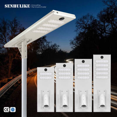 قیمت خوب 200 وات لامپ خیابانی خورشیدی یکپارچه سفید 4 ماژول IP65 آبپاش آلومینیوم خانه ساخته شده در باتری لیتیوم در فضای باز آنلاین