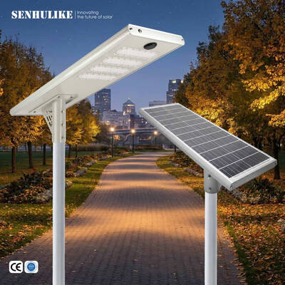 ราคาดี ไฟถนนโซลาร์เซลล์ออลอินวัน 200W 4 โมดูล สีขาว กันน้ำ IP65 อะลูมิเนียมอัลลอยด์ แบตเตอรี่ลิเธียมในตัว ติดตั้งง่าย ออนไลน์