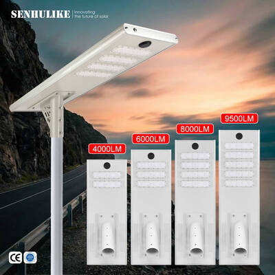 Good price 4 Modules 200W Solar Street Lamp All-in-One White IP65 Waterproof Aluminum Built-in Lithium Battery for Garden Courtyard online