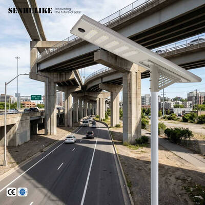 Goede prijs. 250W 5 Modules Zonne Straatlantaarn Alles-in-één Wit IP65 Waterdicht Aluminiumlegering Ingebouwde Lithiumbatterij voor Plein Campus online