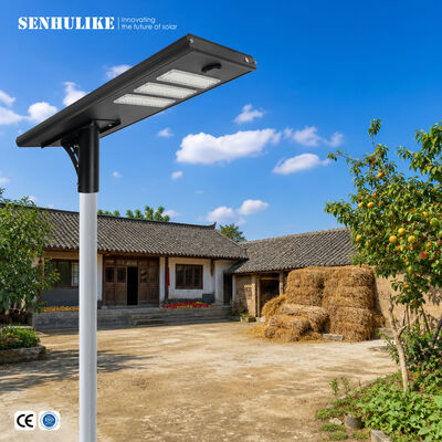 Good price 150W 3 Modules Solar Street Lamp All-in-One Black IP65 Waterproof Aluminum Alloy Built-in Lithium Battery for Square Campus online