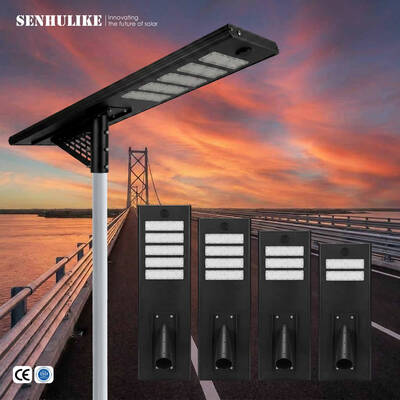 Good price 250W Integrated Solar Street Light 5 Modules 90W Solar Panel Black Aluminum Alloy IP65 Waterproof with Microwave Sensor online