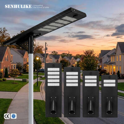 Ein guter Preis. IP65 Wasserdichtes Solarstraßenlicht 250W Schwarz 5-Module Design 90W Monokristalline Platte Aluminiumlegierung Eingebaute Lithiumbatterie Mikrowelleninduktion Online